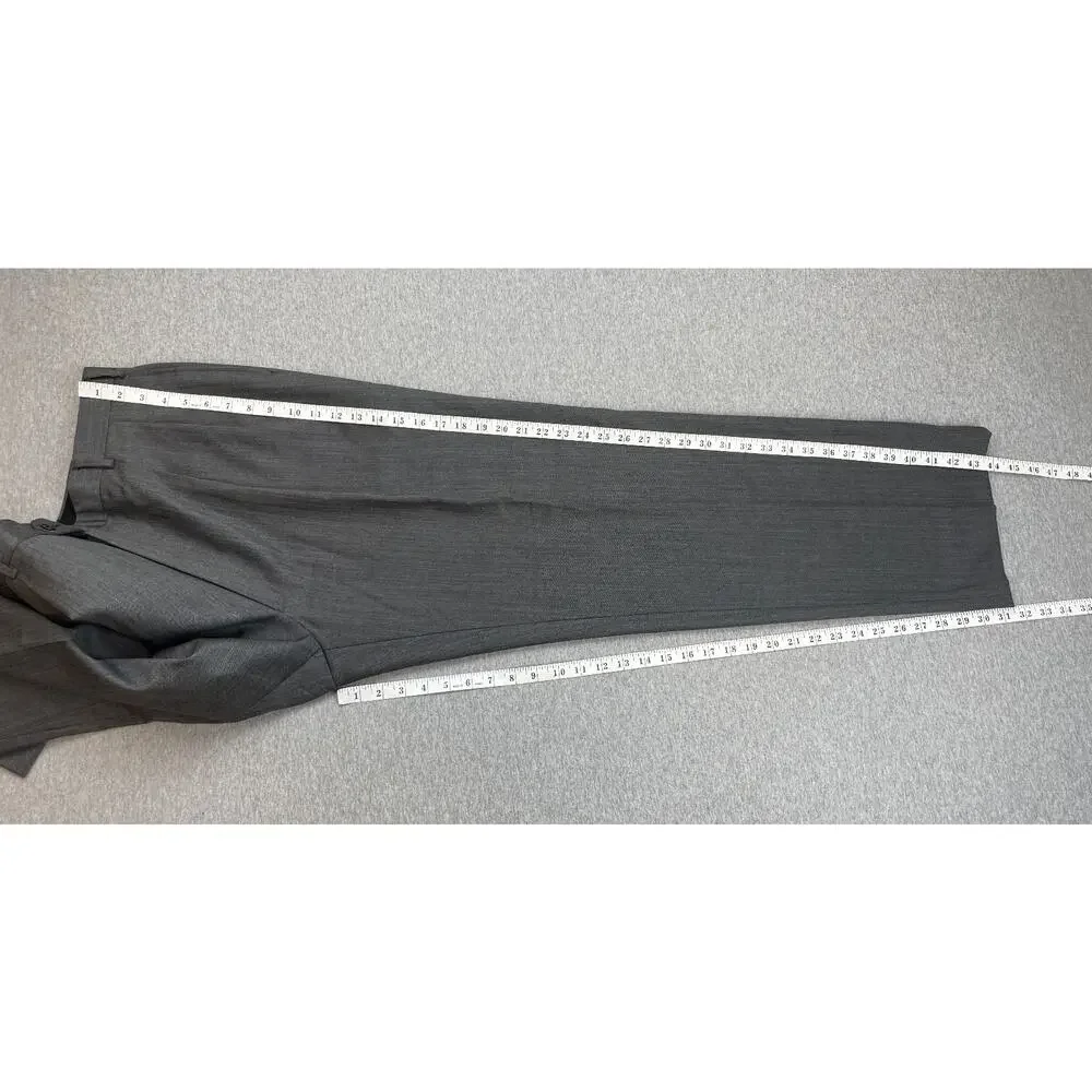 Jos A Bank Signature Suit Men 46XL Gray Herringbone Wool Pants 40 x 31 - 2 Piece